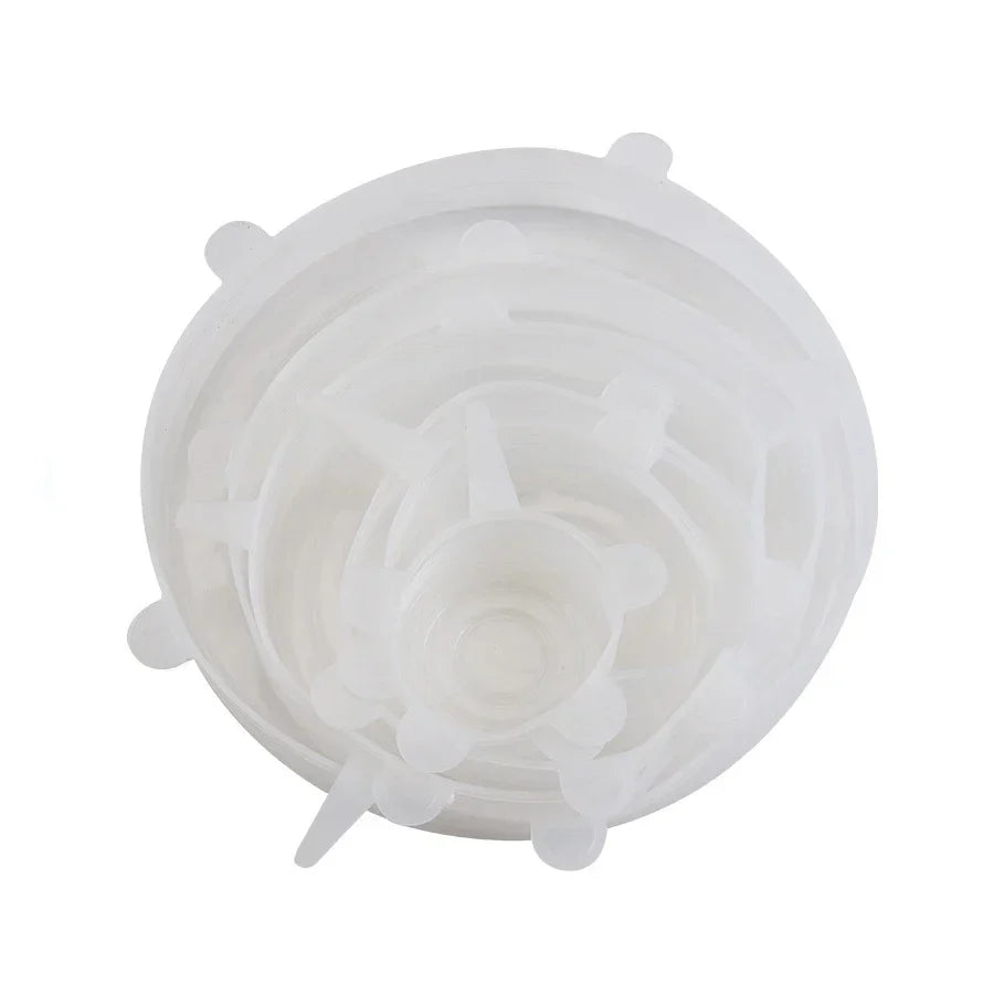 Couvercles en Silicone Réutilisables (Lot de 6) – Élastiques & Écologiques