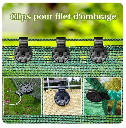 Clips de Fixation pour Toile d'Ombrage – Attaches Universelles Durables pour Extérieur