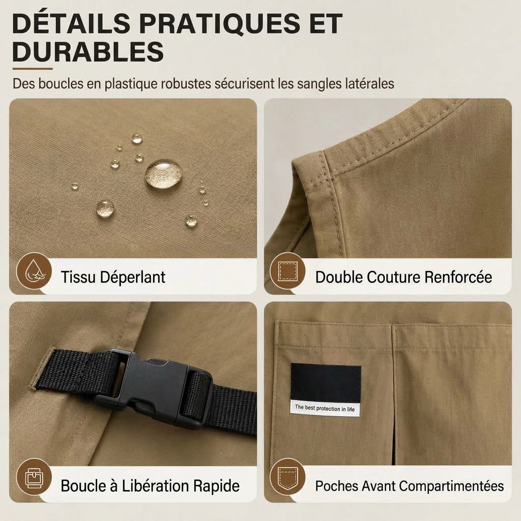 VaraLiving™ Tablier de Cuisine Style Gilet | Imperméable, Anti-Huile & Respirant Sans Tour de Cou
