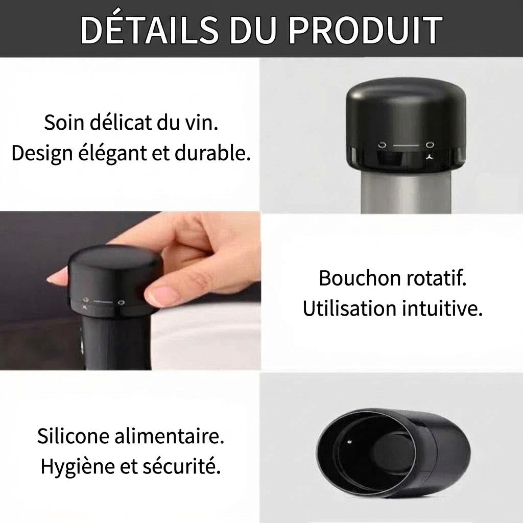 Bouchon réutilisable en silicone pour vin, bière et champagne OmniLiving™