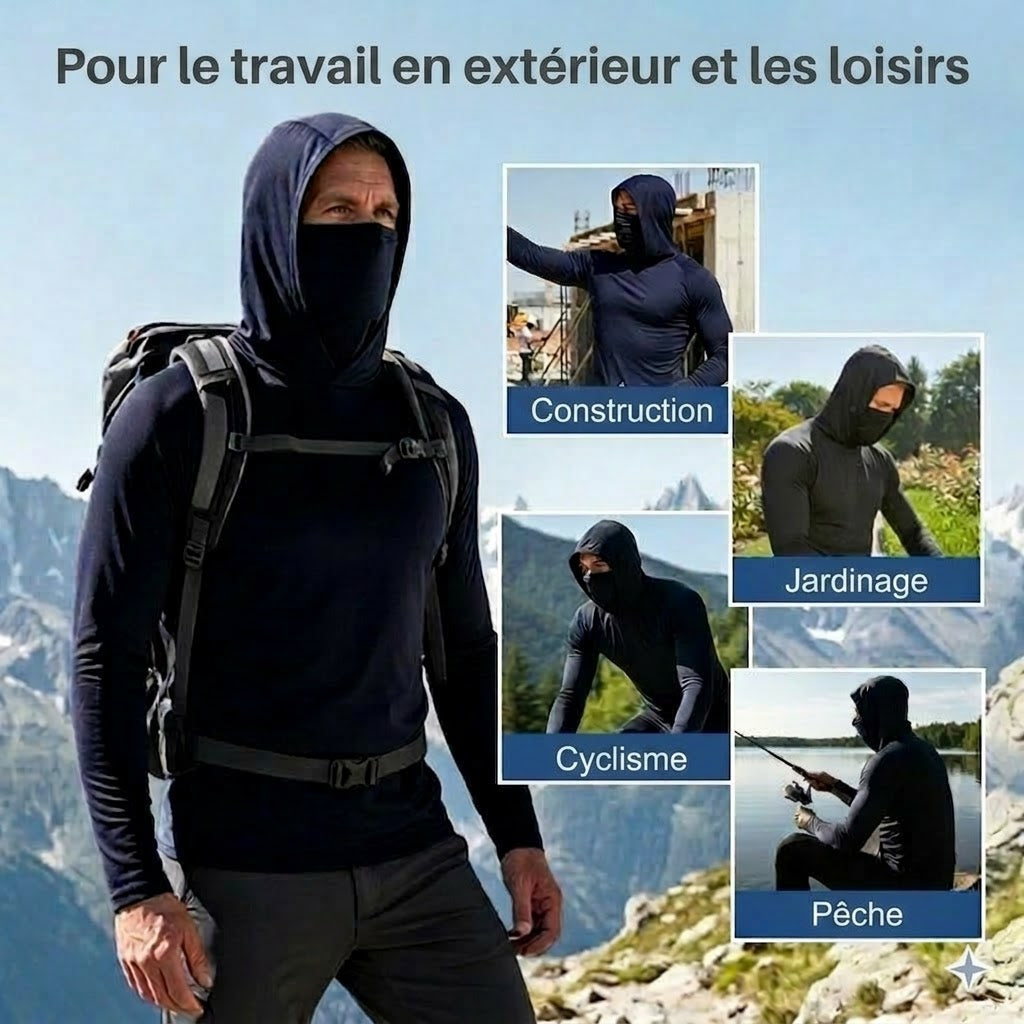 Veste à Capuche Anti-UV avec Masque