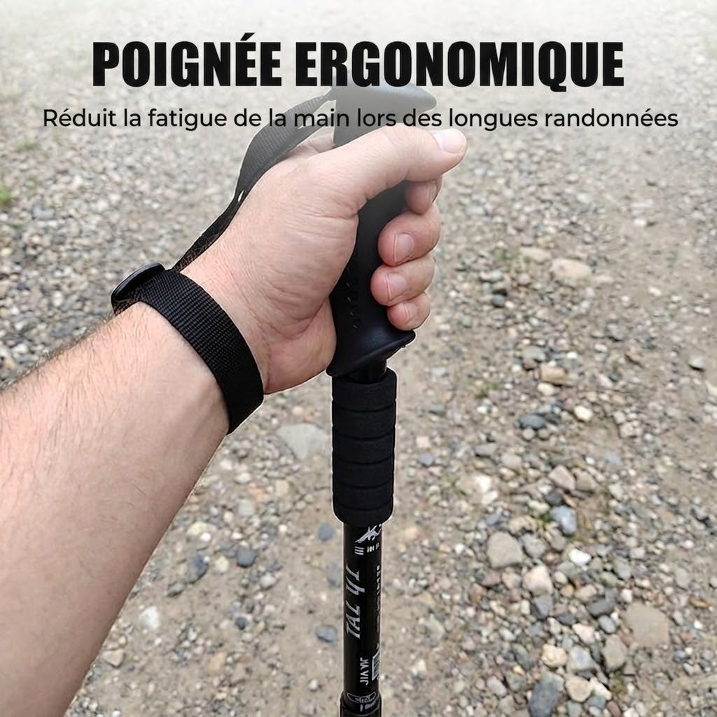 Bâtons de Randonnée Réglables en Aluminium – Robustes & Anti-Chocs