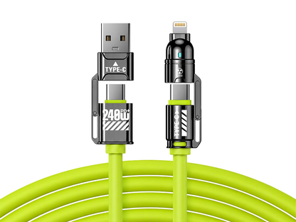 Câble de charge multiple 240W FISHING™ | USB-C et Lightning universel