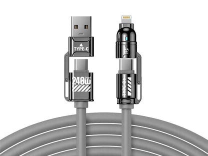 Câble de charge multiple 240W FISHING™ | USB-C et Lightning universel