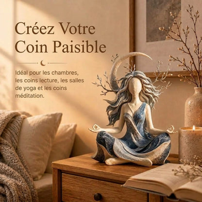 Figurine de méditation paisible OmniLiving™ | Décoration zen et esprit serein pour la maison