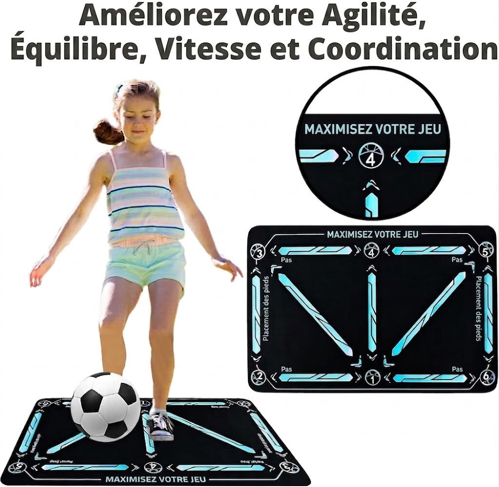 Tapis d'entraînement de football antidérapant NovaPulse™ (tapis d'agilité silencieux)