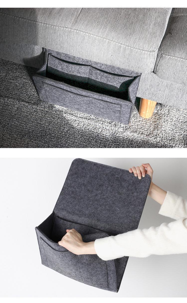 VaraLiving™ Organisateur de Lit Suspendu en Feutre | Poche de Chevet Pratique pour Téléphone, Livres & Télécommande
