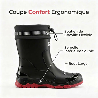 Bottes en caoutchouc imperméables mi-hautes unisexes ApexPower™ – Antidérapantes
