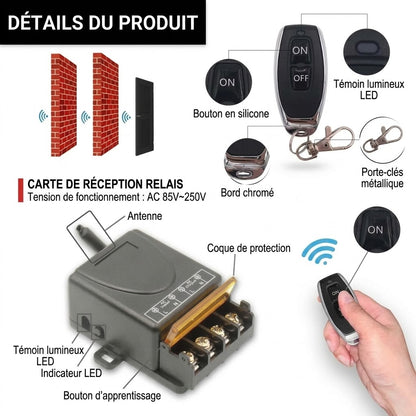 Kit d'interrupteur sans fil avec télécommande OmniLiving™ | Charge élevée et longue portée