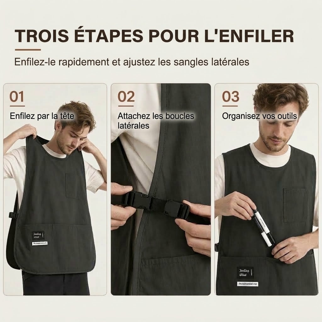 VaraLiving™ Tablier de Cuisine Style Gilet | Imperméable, Anti-Huile & Respirant Sans Tour de Cou