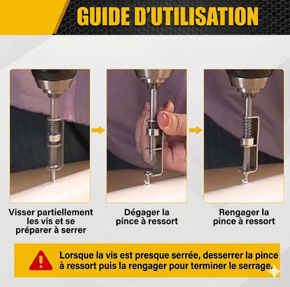 Guide-Vis™ | Le Positionneur Auto-Centrant à Ressort