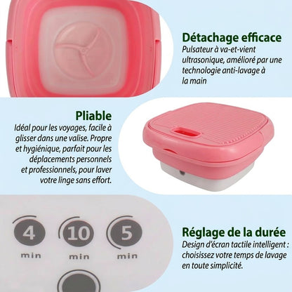 OmniLiving™ Mini Machine à Laver Portable & Design | Pour Sous-Vêtements & Chaussettes