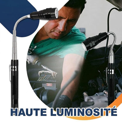 Lampe torche télescopique magnétique à LED - Flexible 360°