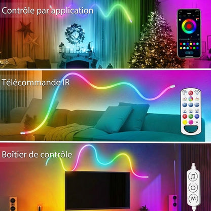 Bande lumineuse LED RGB flexible et intelligente avec application et télécommande VaraLiving™