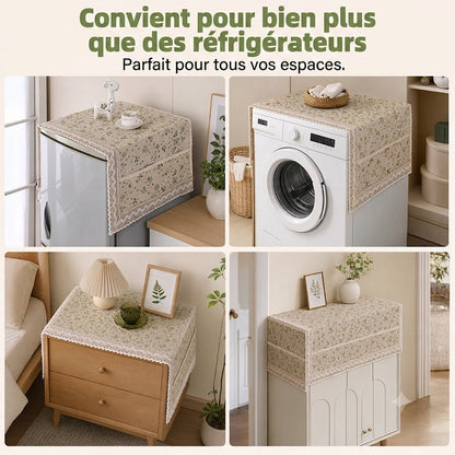 Dernier Jour de Promo ! 💖✨ Housse Anti-Poussière en Lin pour Réfrigérateur (avec Poches de Rangement)