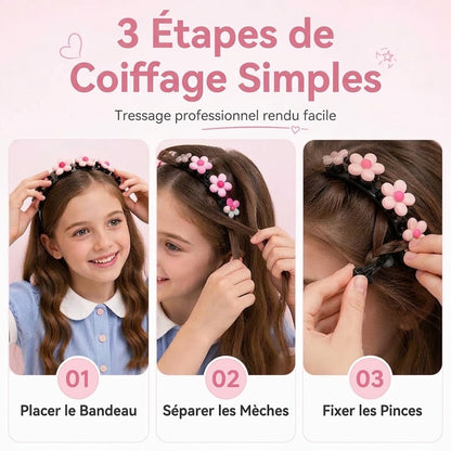 Serre-tête dessin animé avec pinces à tresses pour filles OmniLiving™ | 13 modèles mignons