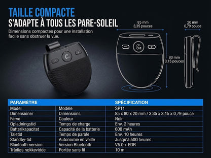 VaraLiving™ Haut-Parleur Bluetooth Mains Libres pour Voiture (SP11)
