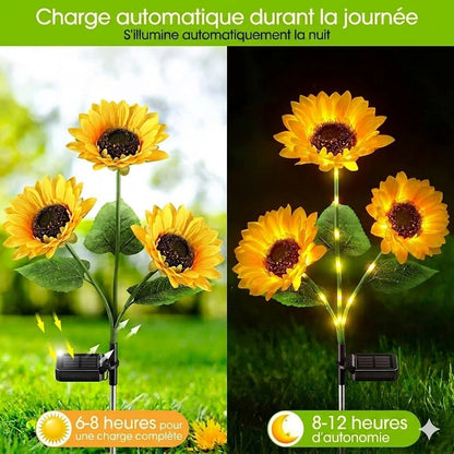 Lampe Solaire Tournesol – Éclairage Automatique & Étanchéité IP65 (14h d'Autonomie)
