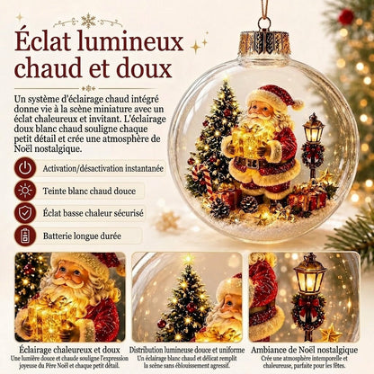 Décoration diorama de Noël lumineux OmniLiving™ | Monde d'hiver miniature avec éclairage LED