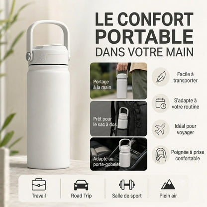 Gourde Isotherme en Acier Inoxydable Premium – Bouteille Thermos Sans BPA