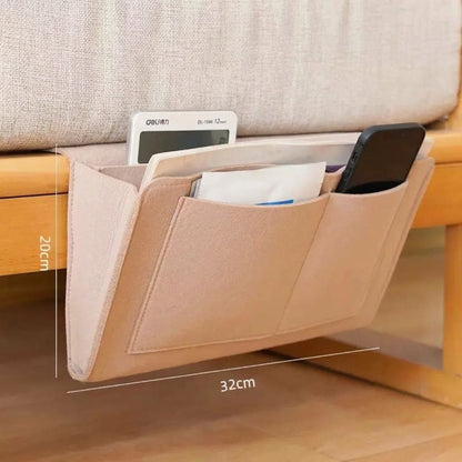 VaraLiving™ Organisateur de Lit Suspendu en Feutre | Poche de Chevet Pratique pour Téléphone, Livres & Télécommande