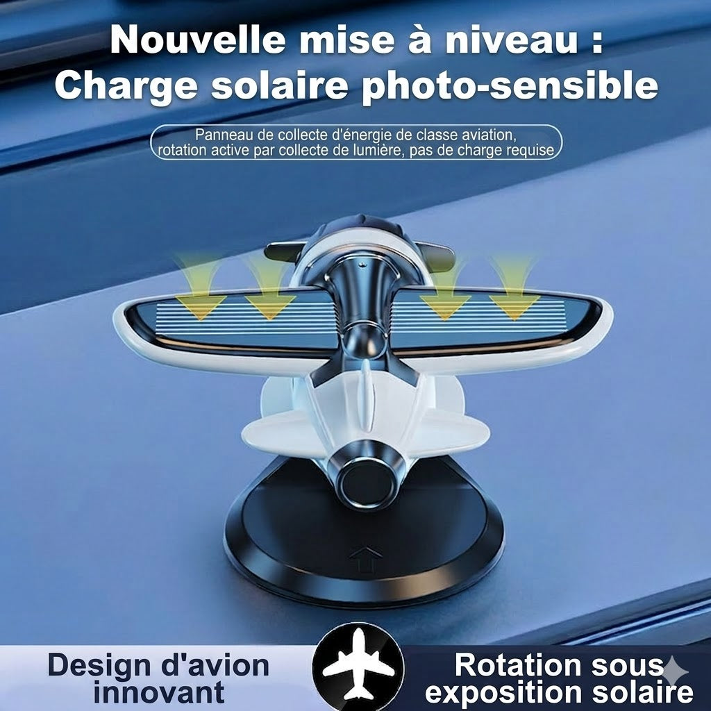 Avion Solaire Rotatif – Déco de Voiture