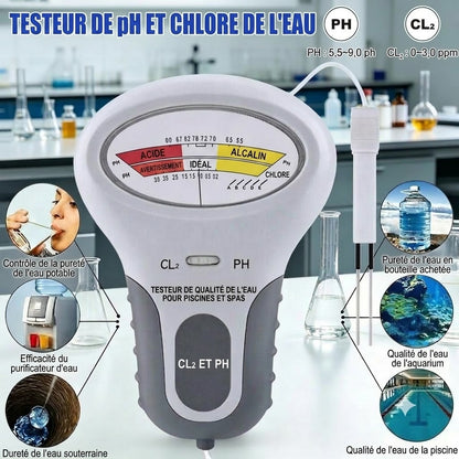 Testeur de Piscine Digital pH et Chlore – Analyseur d'Eau Rapide Sans Produits Chimiques