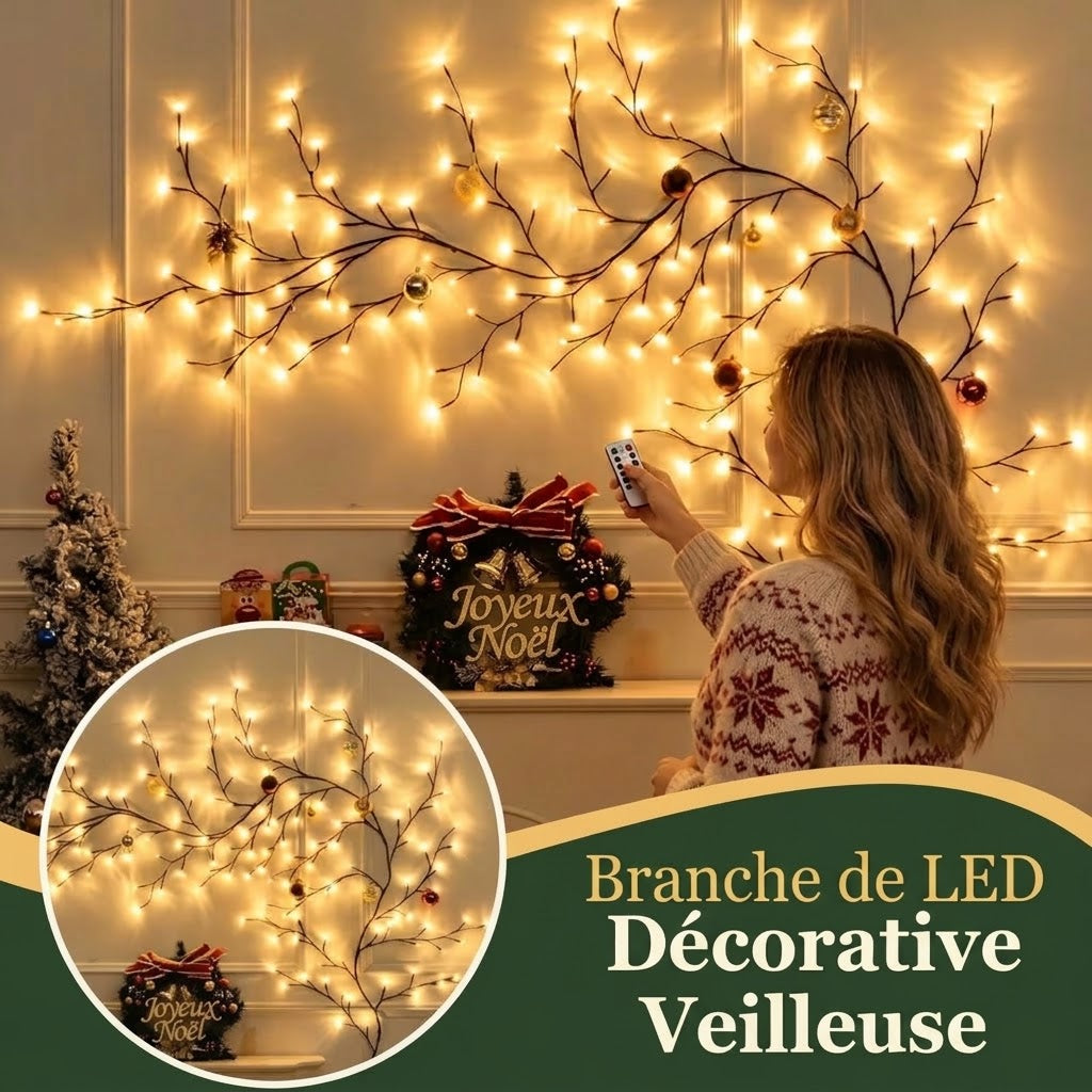 VaraLiving™ Guirlande LED Branches de Saule (Blanc Chaud, 8 Modes)