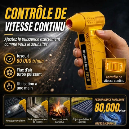 Souffleur turbo portable portatif FISHING™ | Souffleur d'air puissant pour le nettoyage et le séchage de voiture