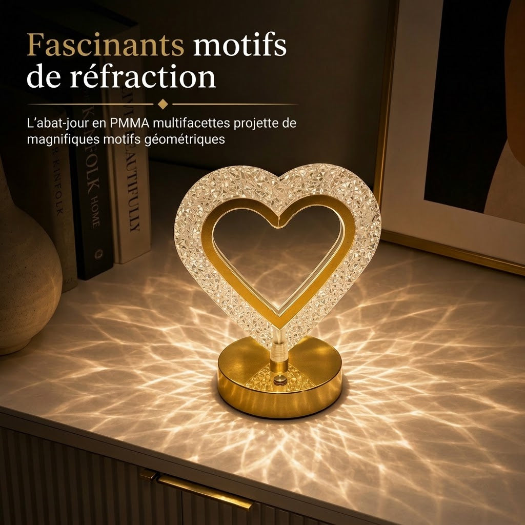 VaraLiving™ Veilleuse Tactile en Cristal Géométrique (Rechargeable USB)