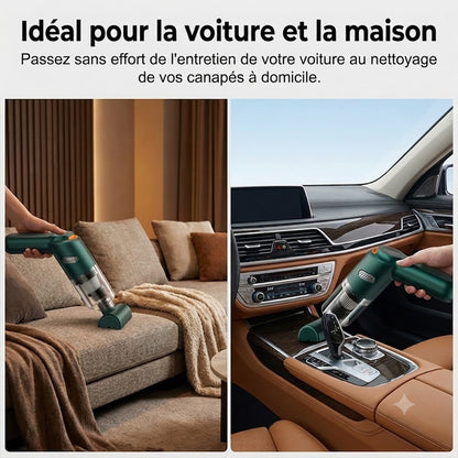 Aspirateur de Voiture Sans Fil Puissant – Compact & Haute Puissance d'Aspiration