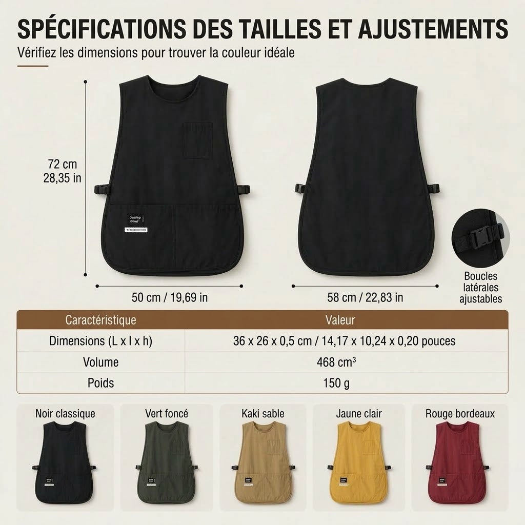 VaraLiving™ Tablier de Cuisine Style Gilet | Imperméable, Anti-Huile & Respirant Sans Tour de Cou