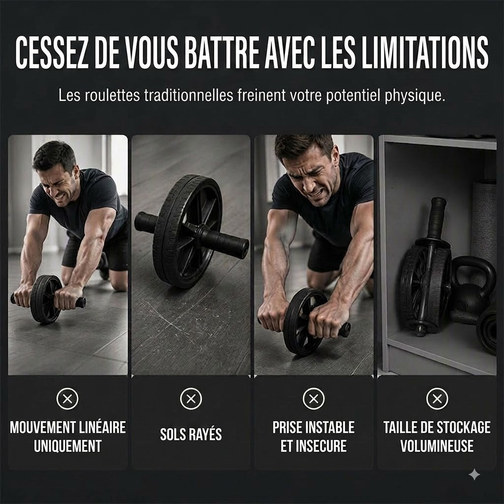 SilkEase™ Roue Abdominale avec Genouillère | Renforcement Abdominal & Gainage Efficace