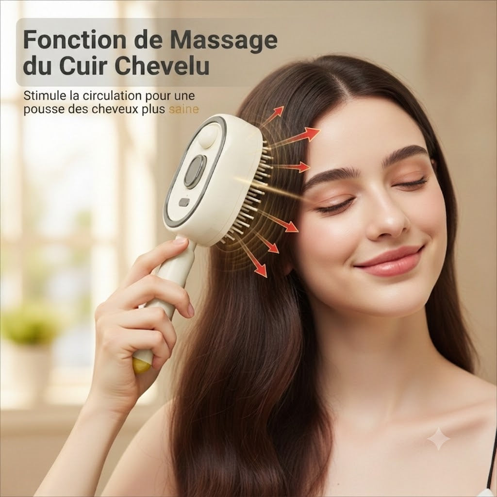 Brosse de Massage Capillaire à Brume Électrique
