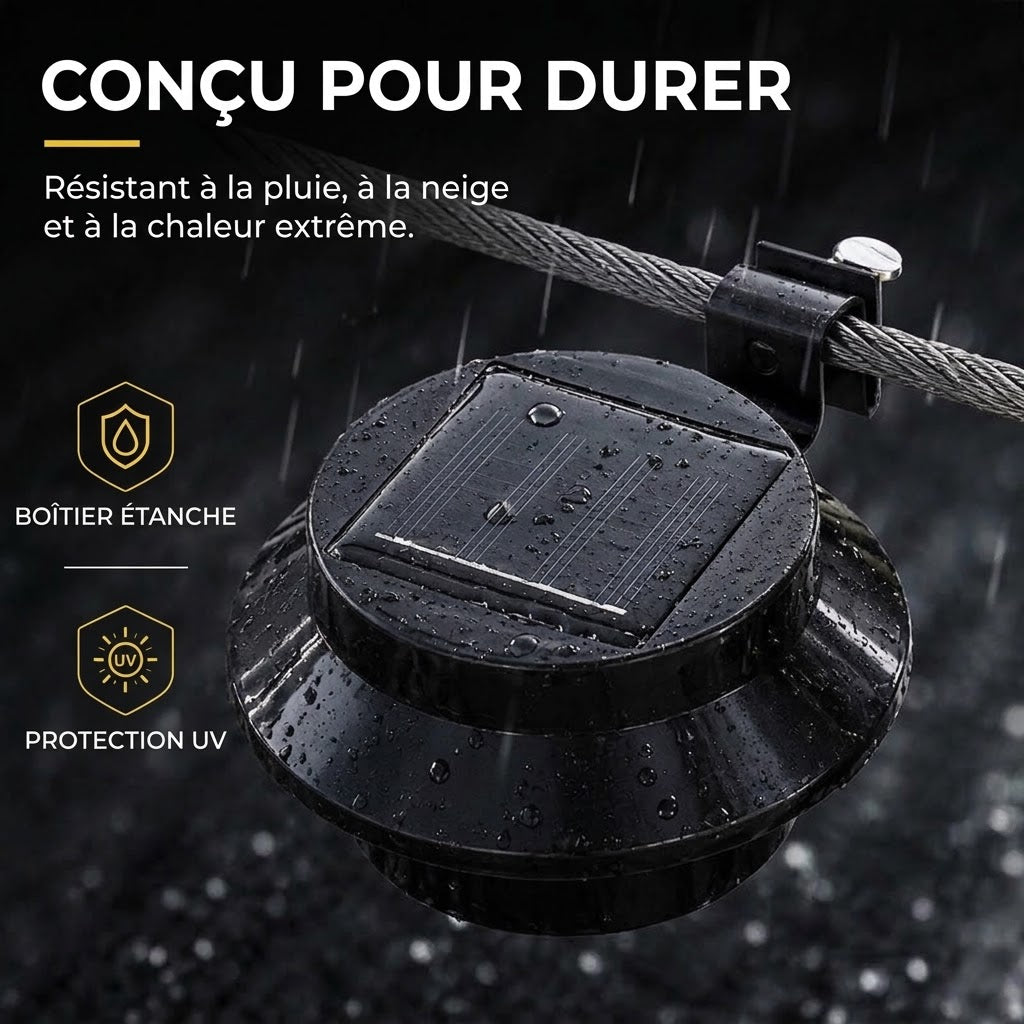 Lampe LED solaire étanche pour avant-toit et mur OmniLiving™ | IP65 et énergie solaire
