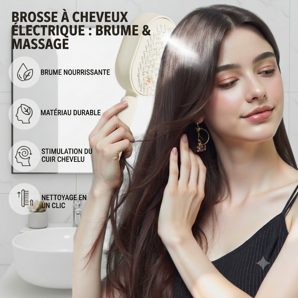 Brosse de Massage Capillaire à Brume Électrique