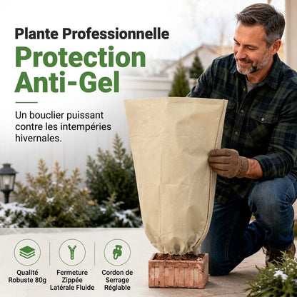 Housse d'hivernage pour plantes OmniLiving™ | Tissu non-tissé résistant avec cordon de serrage