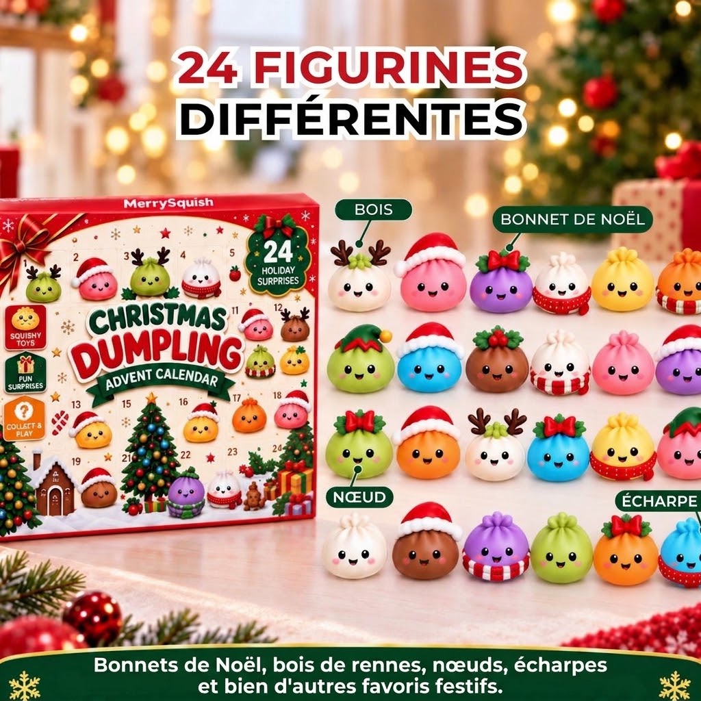 VaraLiving™ Calendrier de l'Avent 24 Squishies Raviolis (Anti-Stress)