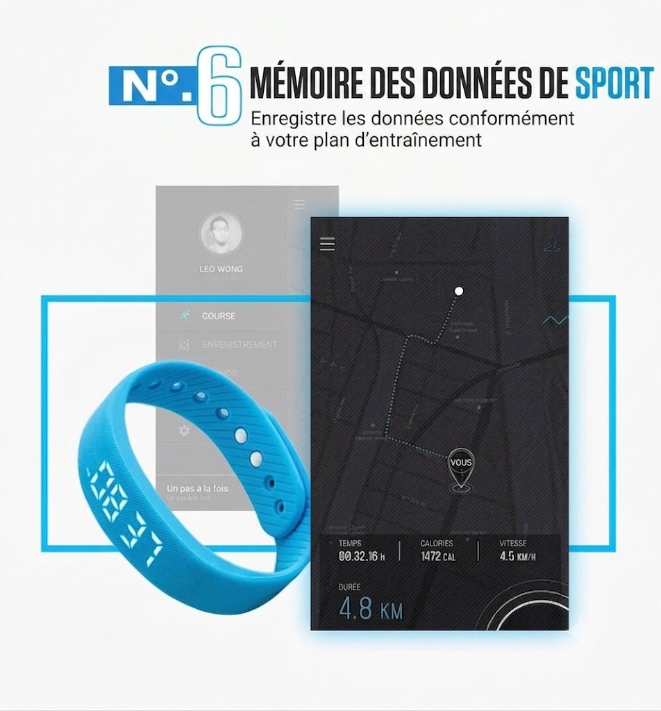 Bracelet connecté à capteur intelligent ApexFit™ | Bracelet de sport intelligent pour course à pied et entraînement