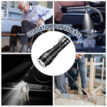Lampe torche télescopique magnétique à LED - Flexible 360°