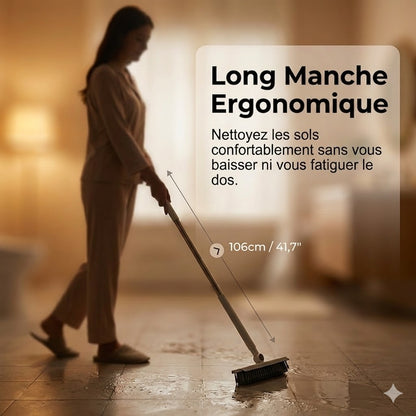 Brosse de Nettoyage 2-en-1 pour Joints & Coins avec Raclette Intégrée