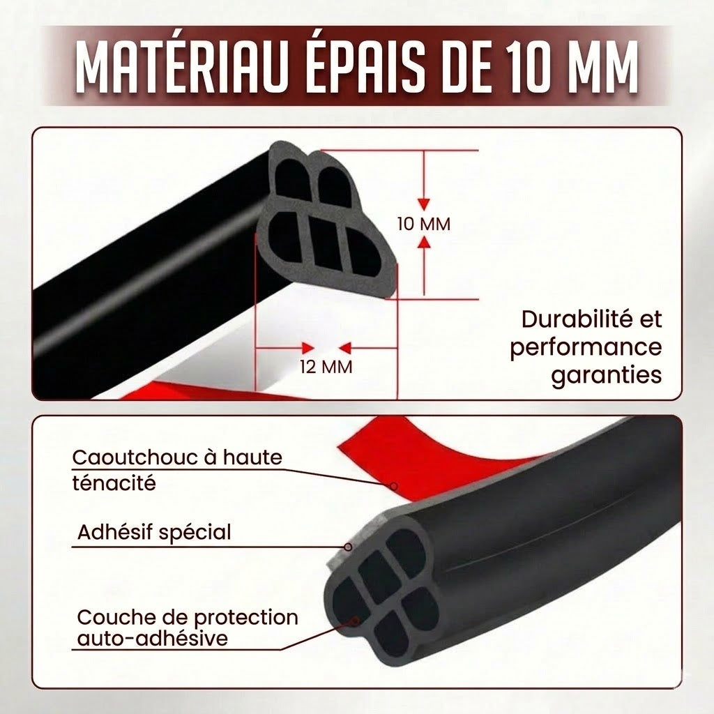 Bande d'étanchéité universelle pour voiture NovaPulse™ (caoutchouc EPDM auto-adhésif)