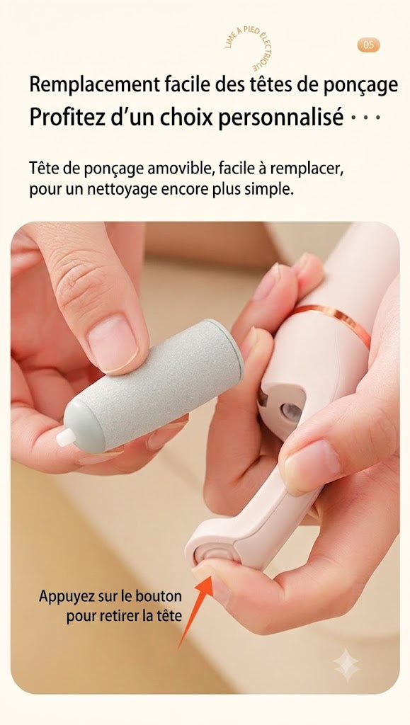 [ACHETEZ 1, OBTENEZ-EN 1 GRATUIT] Râpe anti-callosités électrique améliorée SilkEase™ | Lime à pieds rechargeable