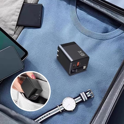 VaraLiving™ Chargeur GaN 65W 3-en-1 Rétractable