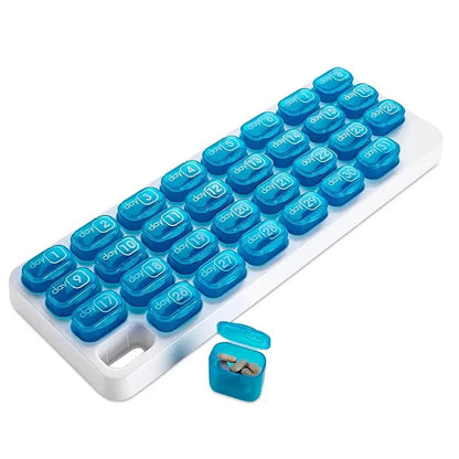 Pilulier mensuel 31 jours VigorCare™ - Boîte à médicaments mensuelle avec compartiments amovibles