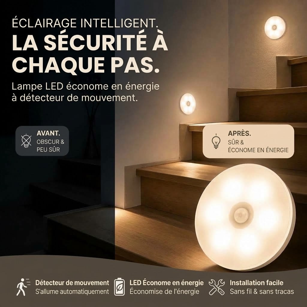 OmniLiving™ Veilleuse LED à Détecteur de Mouvement Éco-Énergétique
