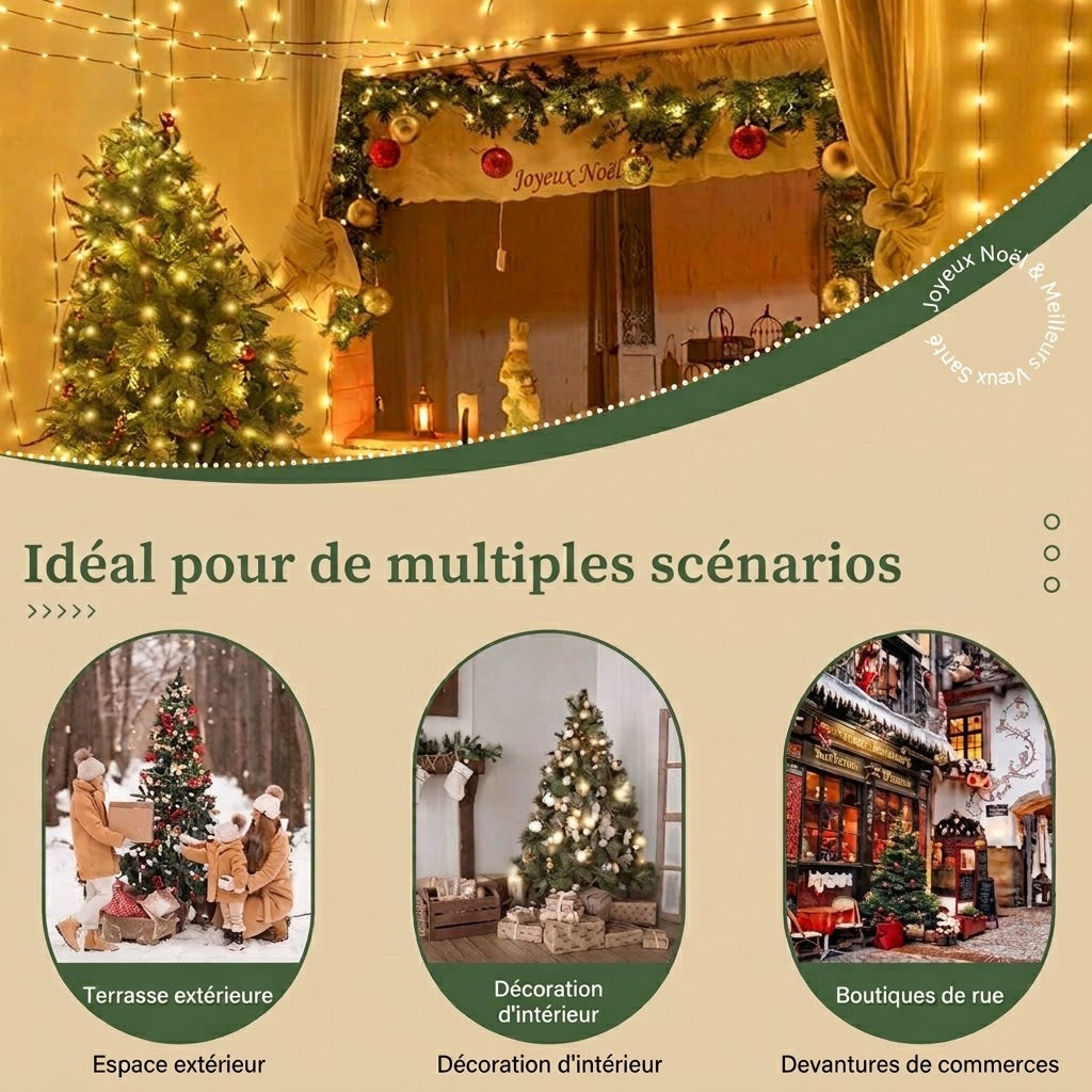 OmniLiving™ Guirlande LED Feux d'Artifice en Fil de Cuivre (Étanche + Télécommande Sans Fil)