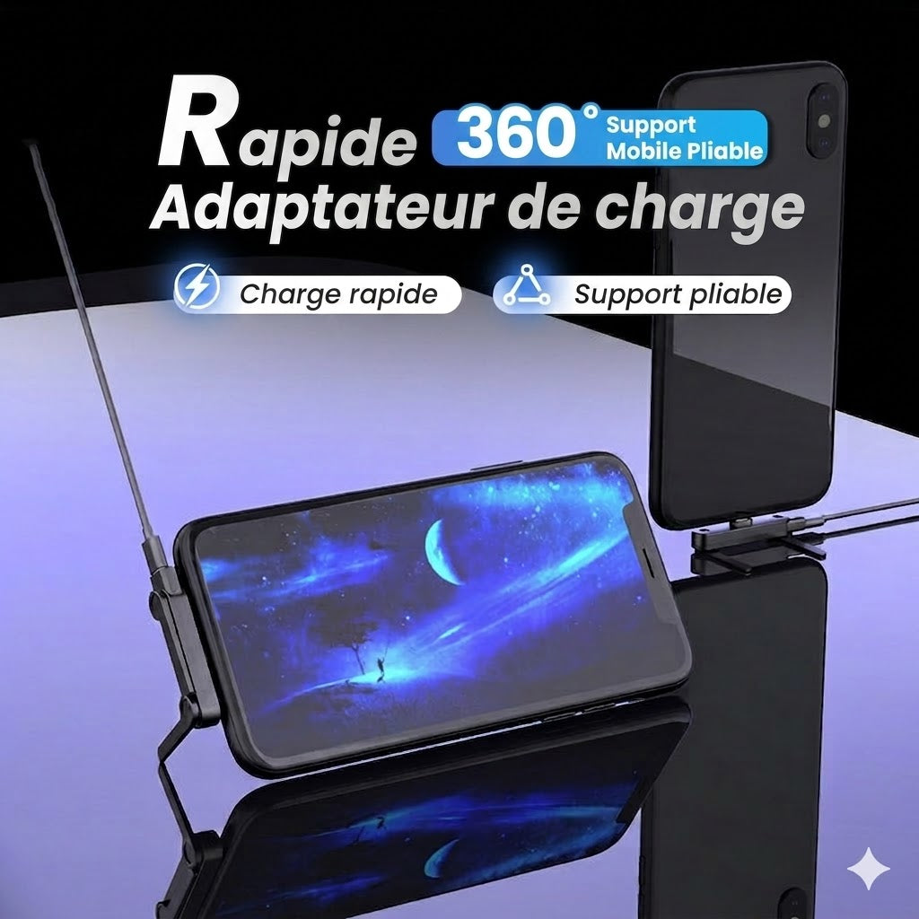 Chargeur Rapide avec Support Smartphone Rotatif 360°