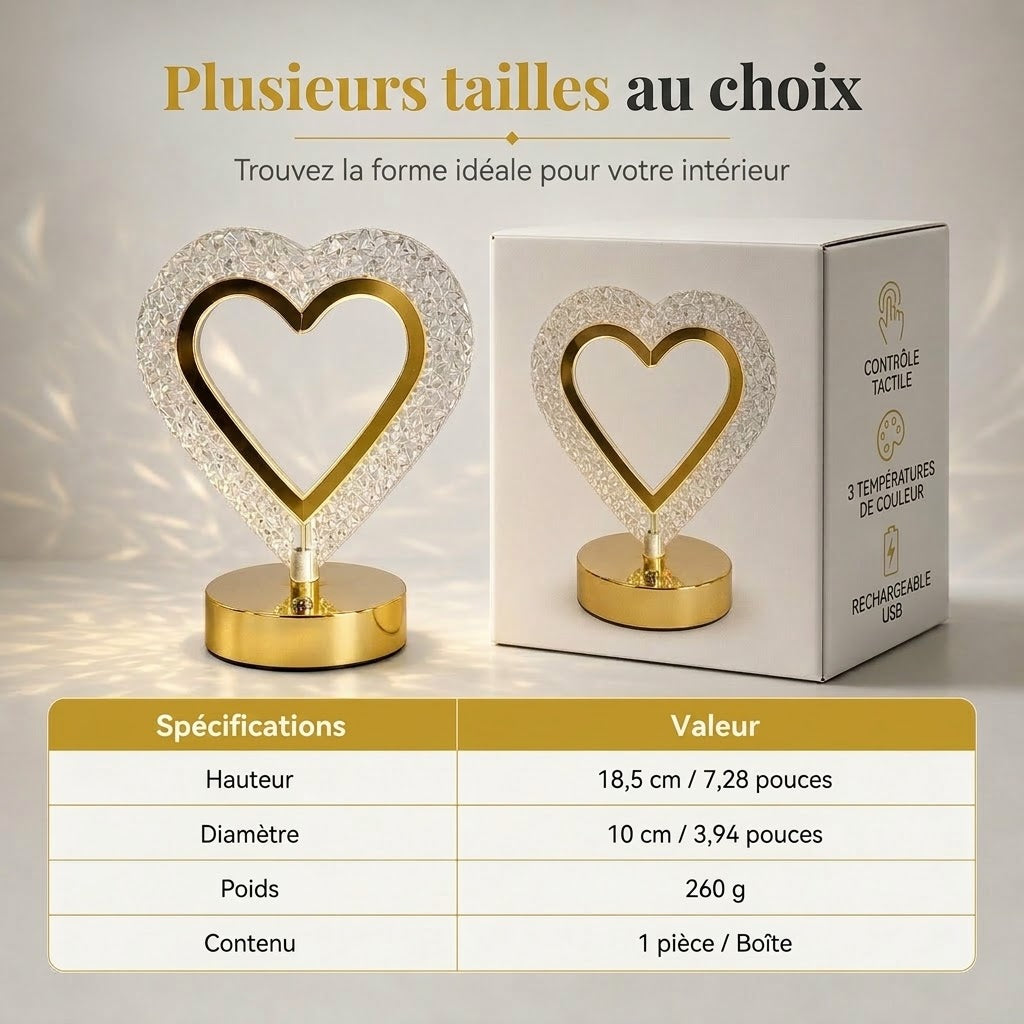 VaraLiving™ Veilleuse Tactile en Cristal Géométrique (Rechargeable USB)
