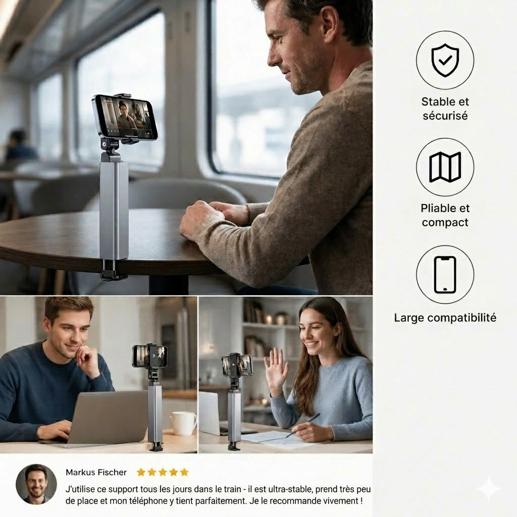 Support Téléphone de Voyage Pliable